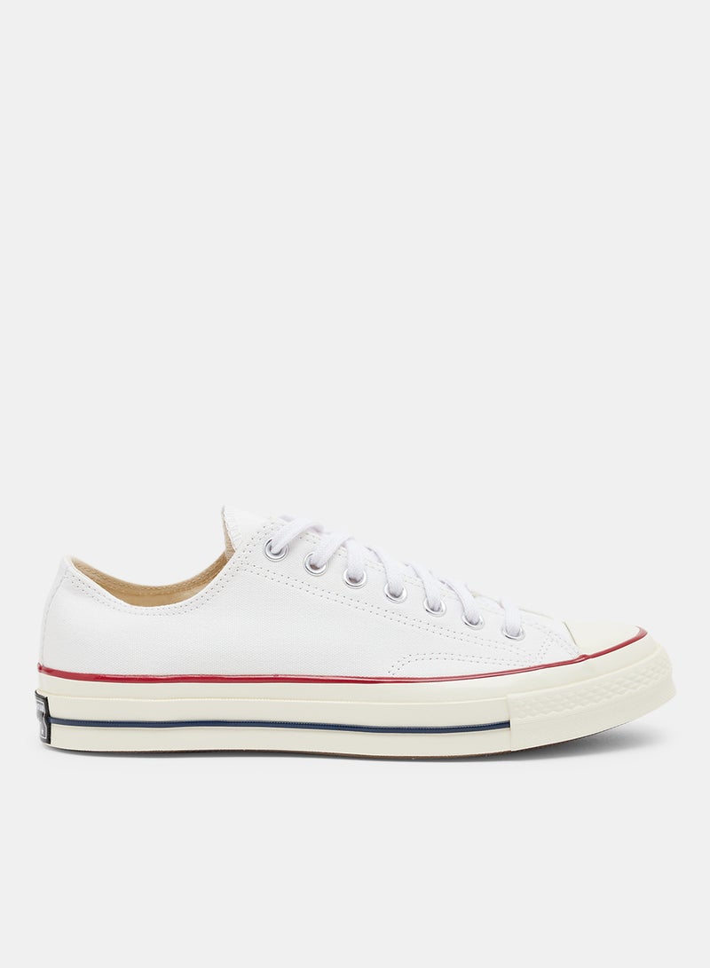 CONVERSE Unisex Chuck 70 Low Top Sneakers White/Garnet/Egret  - Image 1