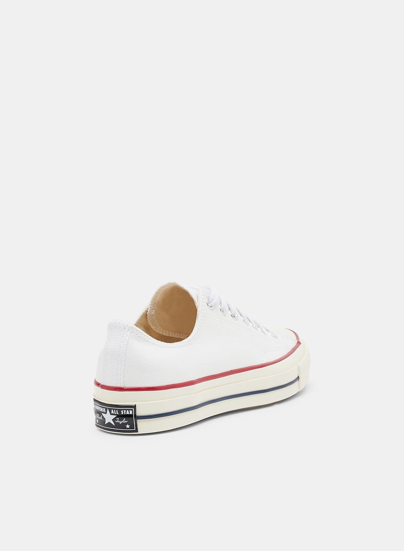 CONVERSE Unisex Chuck 70 Low Top Sneakers White/Garnet/Egret  - Image 2