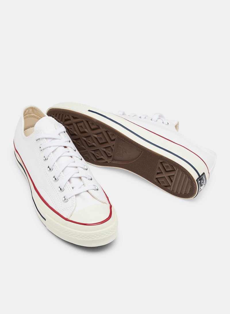 CONVERSE Unisex Chuck 70 Low Top Sneakers White/Garnet/Egret  - Image 3