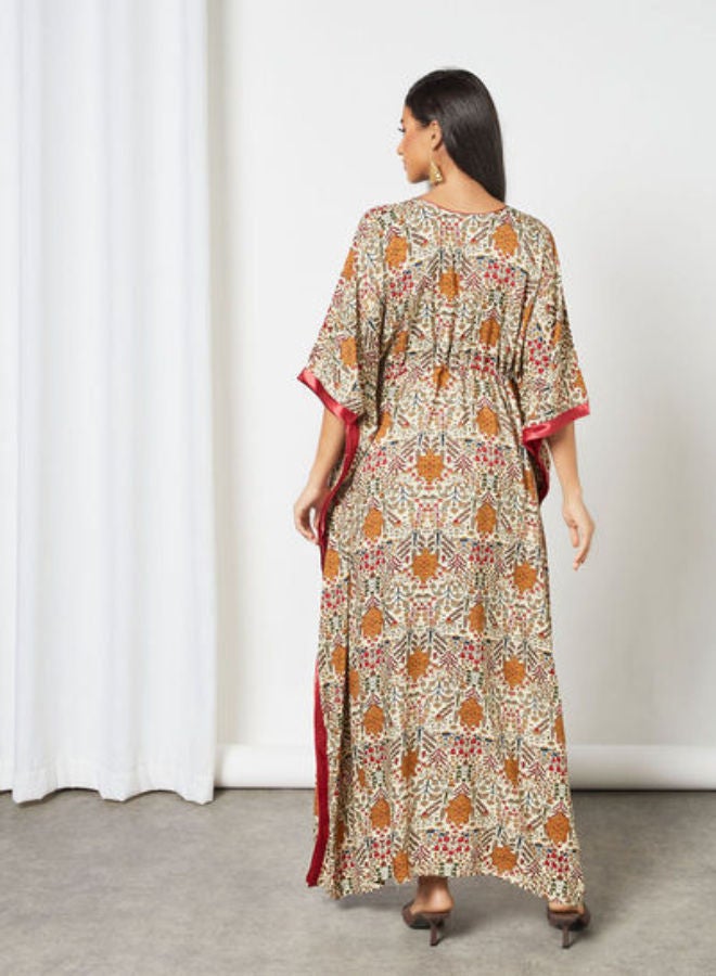 Zyna Fashion - Trendy Modest V-Neck Kaftan Multicolour - Image 1