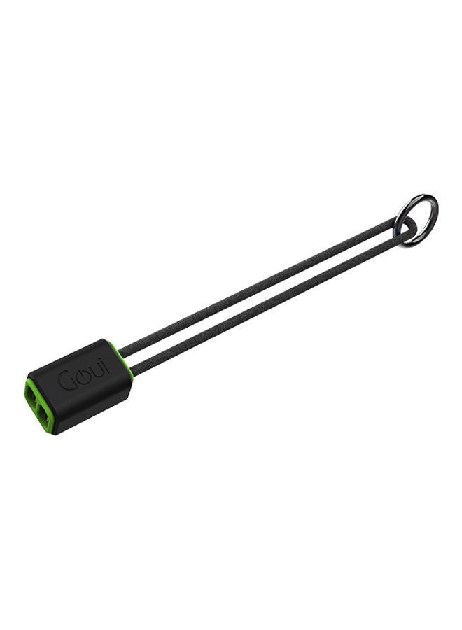 Goui - Lock Cable Lightning - C Lightning Key Chain Cable: Fast Charging, MFI Certified, Smart Apple Chip for iPhone, iPad, and iPod with Ring Hook & Wrist Strap (27cm) - Black - Image 1