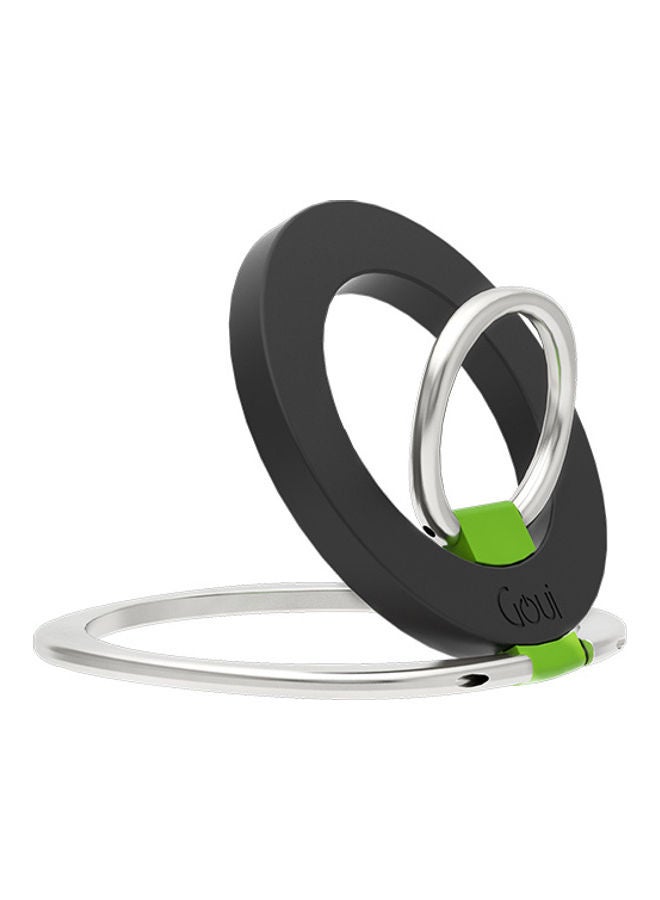 Goui Ring Phone Finger Holder Stand – Magnetic Ring, 360° Rotation & 180° Flip, Stylish & Comfortable Grip, Magsafe Compatible for Phones & Tablets - Black Black  - Image 2