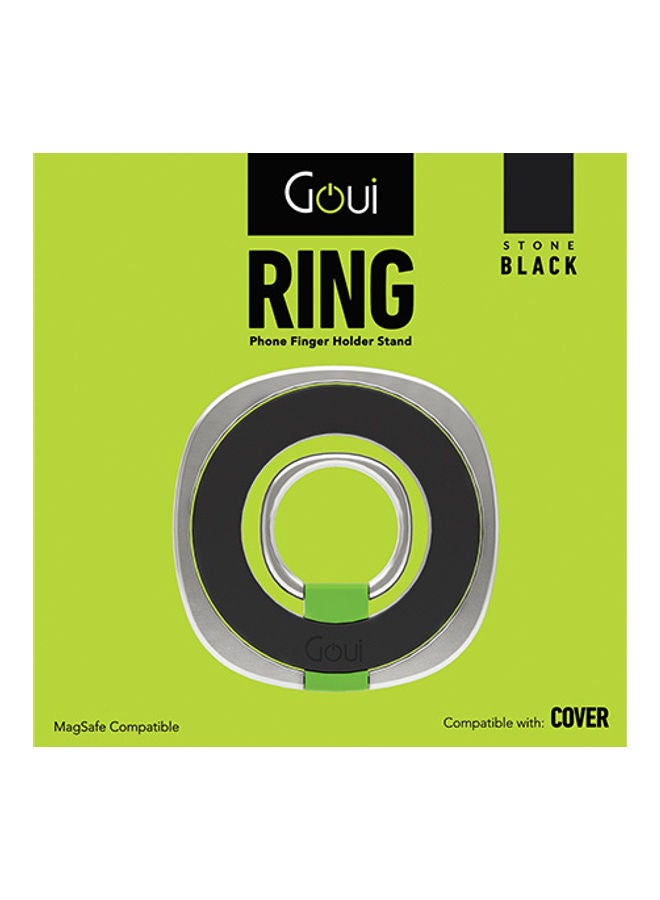 Goui Ring Phone Finger Holder Stand – Magnetic Ring, 360° Rotation & 180° Flip, Stylish & Comfortable Grip, Magsafe Compatible for Phones & Tablets - Black Black  - Image 3