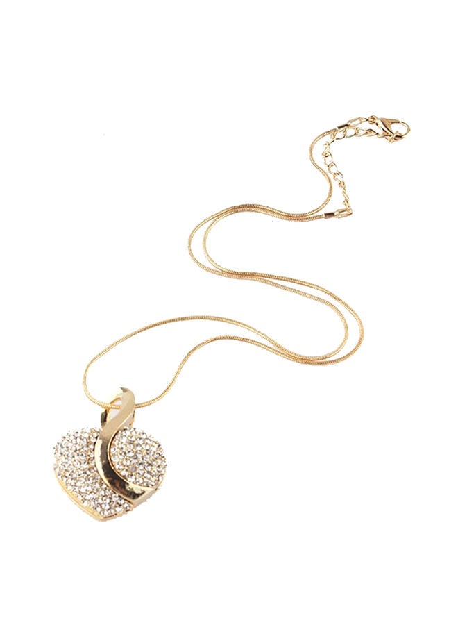 Generic - Heart Crystal Necklace With Earring And Chain - Image 1