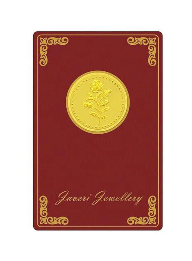 Javeri Jewellery - 24 Karat 2g Gold Flower Design Coin - Image 1