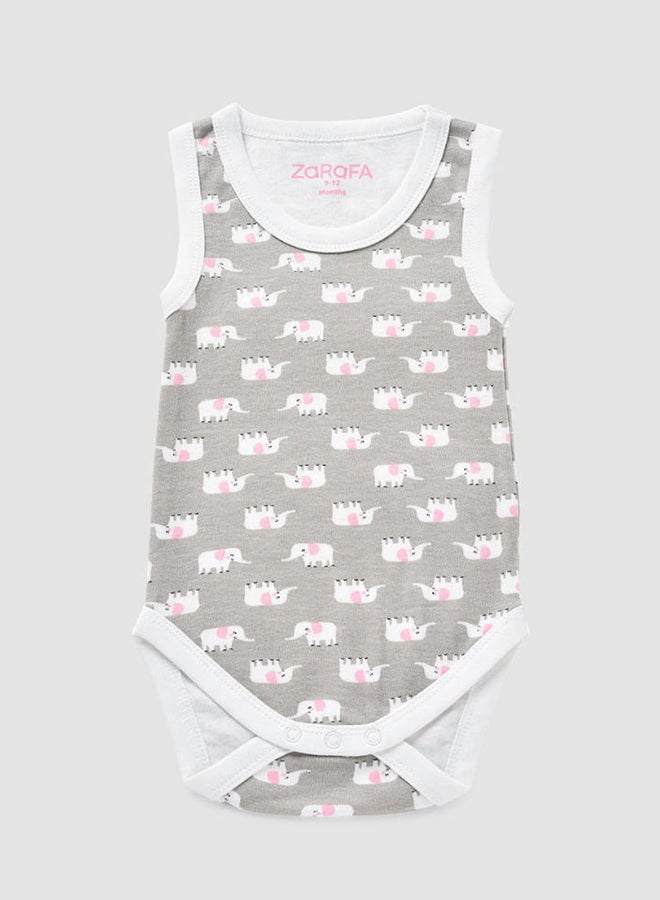 Zarafa Sleeveless Printed Comfortable Onesies Dark Grey - Image 1