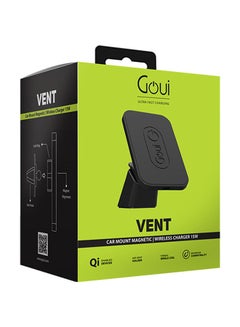 Goui Vent Magnetic Wireless Charger – MagSafe Compatible, Multi-Angle Rotation, Type-C Input (5V/1.8A, 9V/2A, 12V/1.5A), 15W Wireless Output for Fast Charging - Black  - Image 3