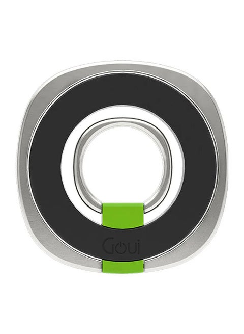 Ring Phone Finger Holder Stand – Magnetic Ring, 360° Rotation & 180° Flip, Stylish & Comfortable Grip, Magsafe Compatible for Phones & Tablets - Black Black