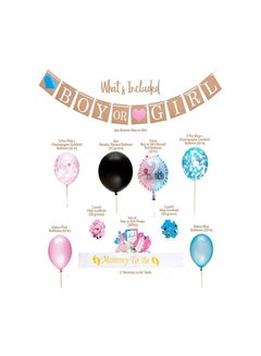 Gender Reveal Party Supplies And Baby Shower Boy Or Girl Kit (64 Pieces) - Including 36