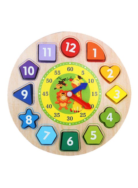 Digital Geometry Clock Wooden Blocks Toy