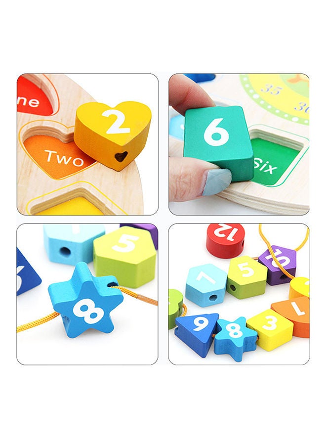 Digital Geometry Clock Wooden Blocks Toy