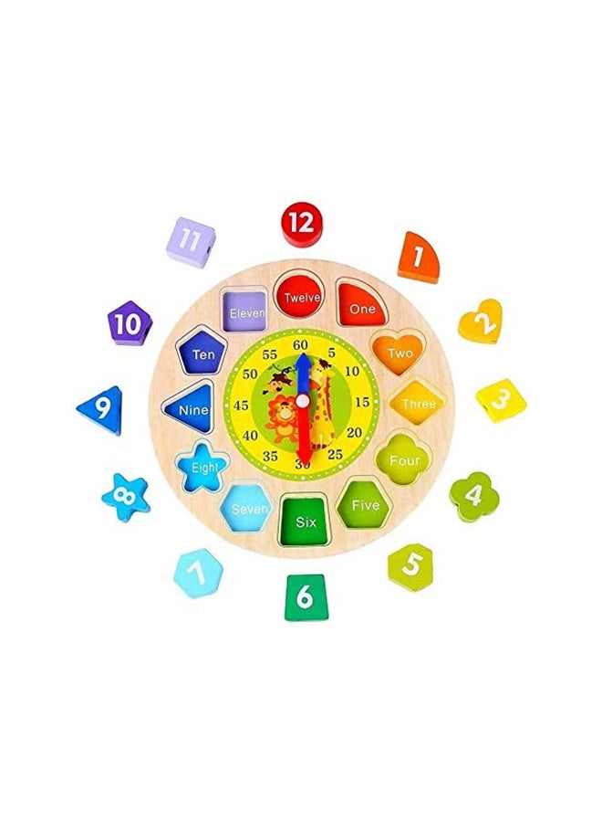 Digital Geometry Clock Wooden Blocks Toy