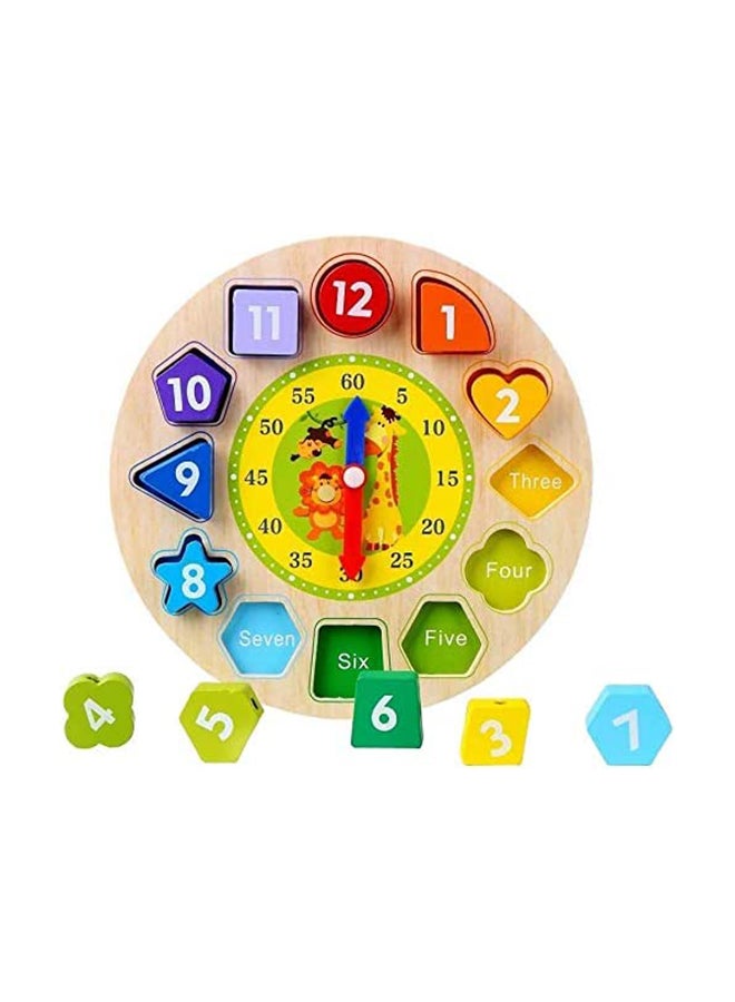 Digital Geometry Clock Wooden Blocks Toy
