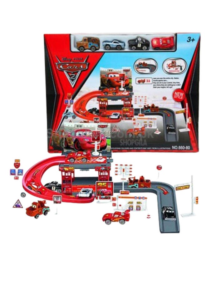 29-Piece Car Racing Track Parking Garage Lightweight Game Play Set For Boys - Image 1