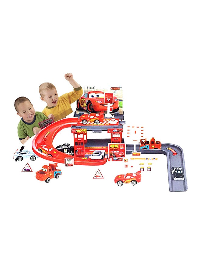 29-Piece Car Racing Track Parking Garage Lightweight Game Play Set For Boys - Image 2