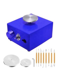 13-Piece Mini Fingertip Pottery Wheel Ceramic Art Machine Household Small with DIY Clay Tools, US Plug for Kids 13x15x8.5cm