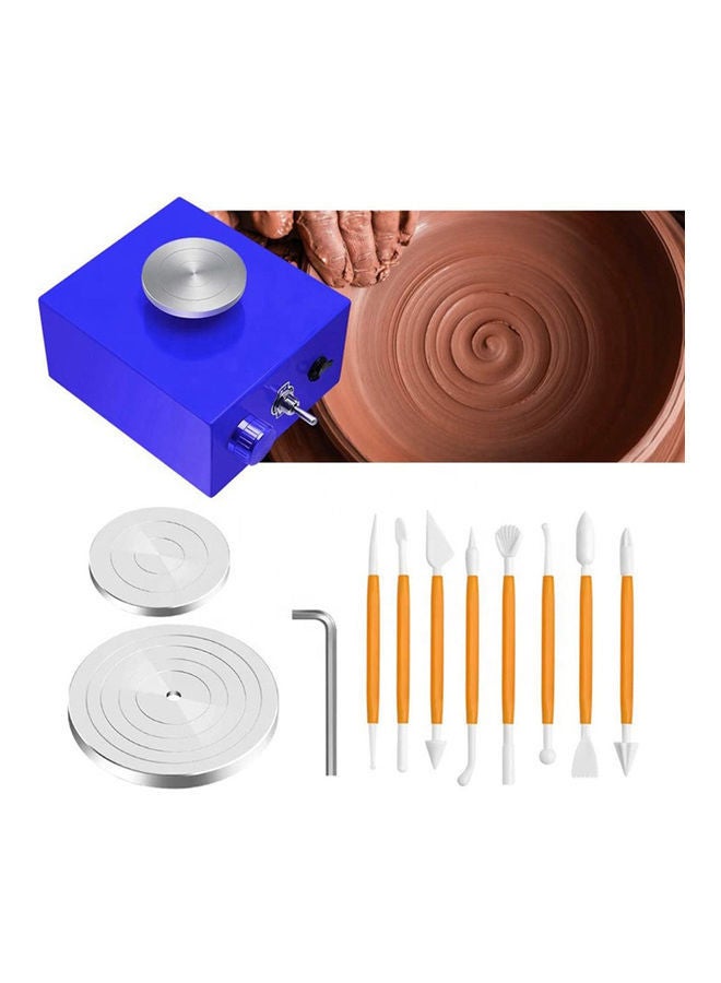 Kidle - 13-Piece Mini Fingertip Pottery Wheel Ceramic Art Machine Household Small with DIY Clay Tools, US Plug for Kids 13x15x8.5cm - Image 1