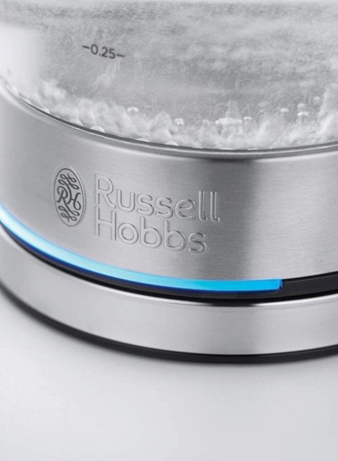 Russell Hobbs Illuminating Glass Electric Kettle With Auto Shut Off & Removable Mesh Filter, Compact & Powerful Stainless Steel Kettle for Home and Office Use 0.8 L 2200 W 24191 / 24191GCC Silver/Clear/Black  - Image 3