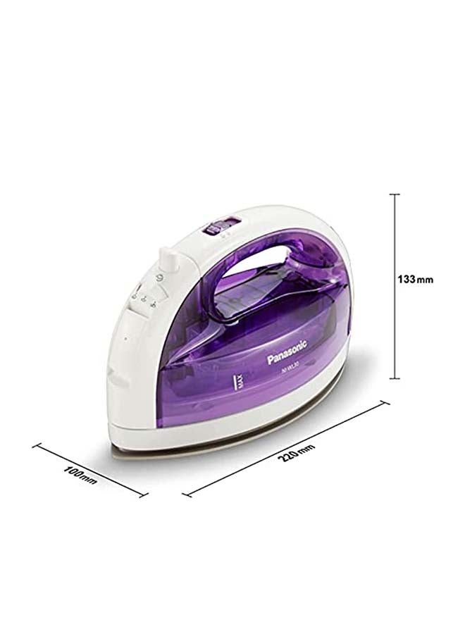 Panasonic - Cordless Steam Iron Multi Direction Sole Plate Detachable Water Tank Anti Calc 120 ml 1550 W NI-WL30VTH White/Purple - Image 1