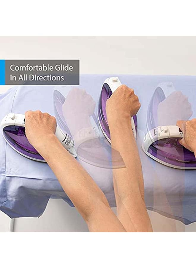 Panasonic - Cordless Steam Iron Multi Direction Sole Plate Detachable Water Tank Anti Calc 120 ml 1550 W NI-WL30VTH White/Purple - Image 1