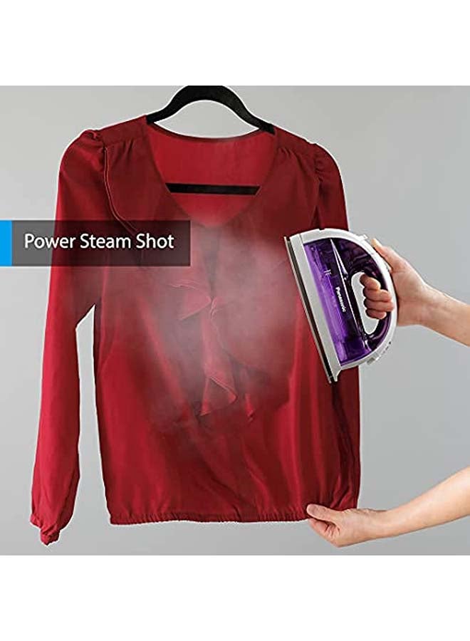 Panasonic - Cordless Steam Iron Multi Direction Sole Plate Detachable Water Tank Anti Calc 120 ml 1550 W NI-WL30VTH White/Purple - Image 1
