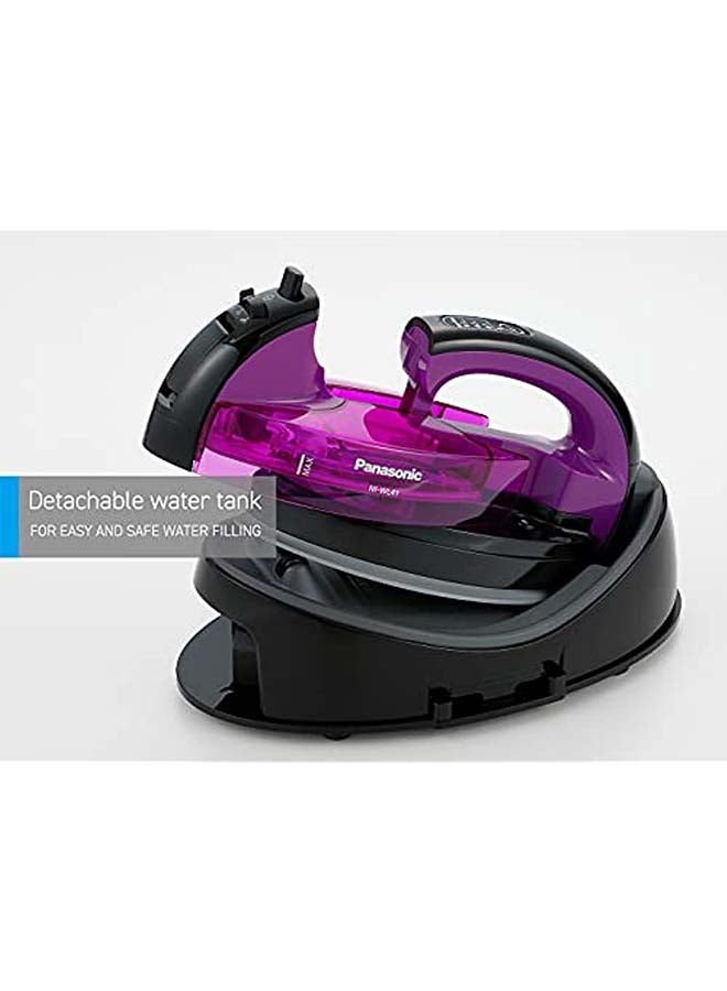 Panasonic Cordless Steam Iron Multi Direction Sole Plate Detachable Water Tank Anti CalcAnti Drip Cover 135.0 ml 1550.0 W NI-WL41VTH Violet - Image 3