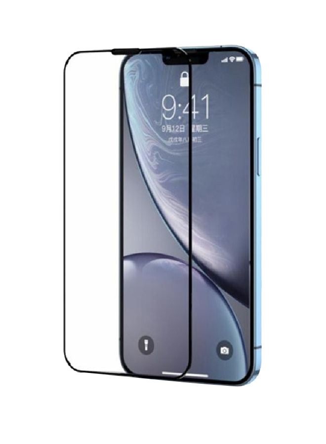 JOYROOM Anti-scratch and explosion Silk Printing Screen Protector Ultra Clear Full Covering Tempered Glass For iPhone 14 Pro 6.1" Clear/Black  - Image 1