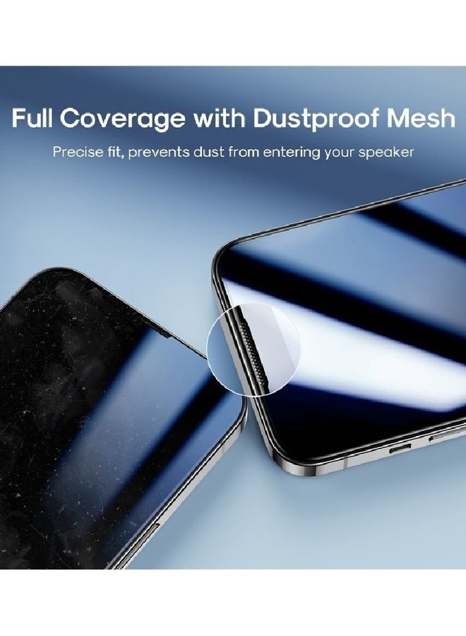 JOYROOM 2.5D Silk Printing Screen Protector Anti-Explosion Ultra Clear Full Covering Tempered Glass For iPhone 14 6.1" Clear/Black  - Image 4