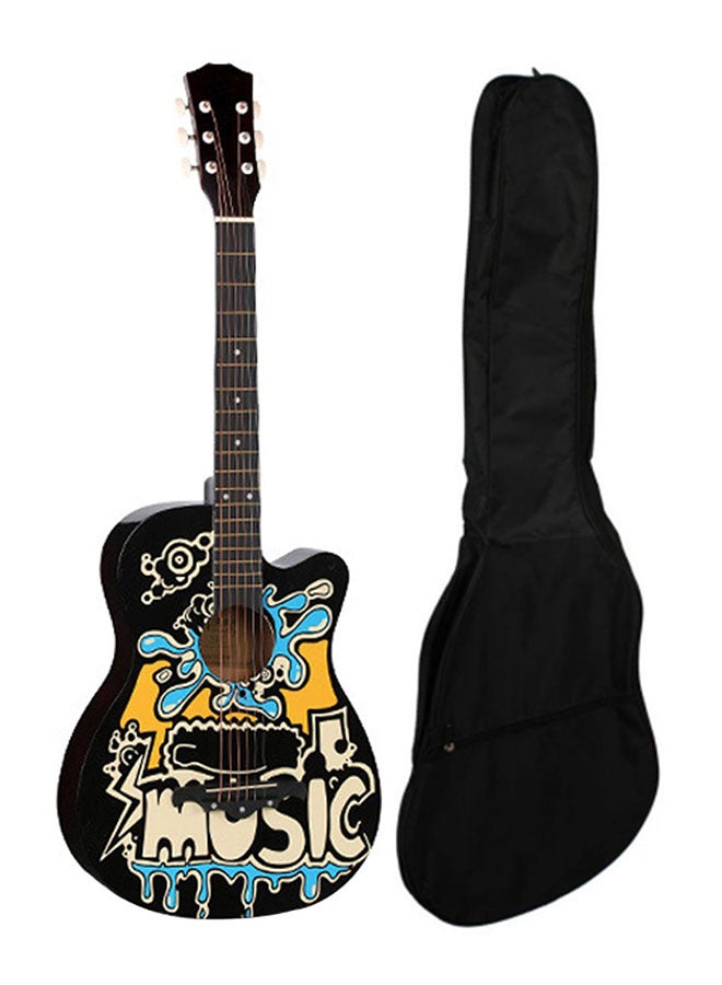 38-Inch 4 String Folk Printed Guitar With Case Vinyl