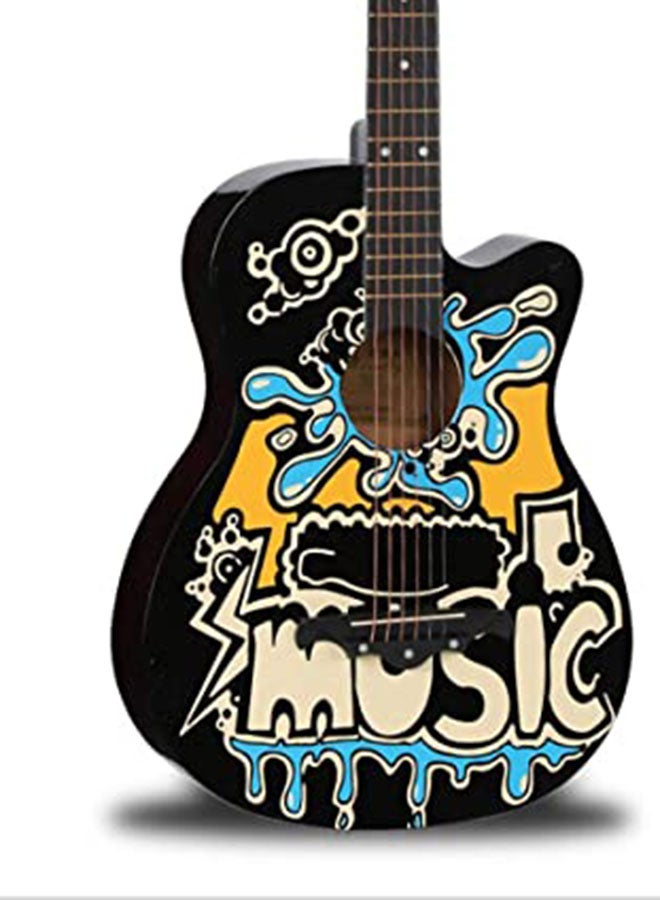 38-Inch 4 String Folk Printed Guitar With Case Vinyl