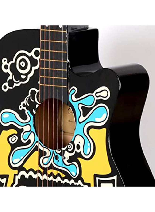 38-Inch 4 String Folk Printed Guitar With Case Vinyl