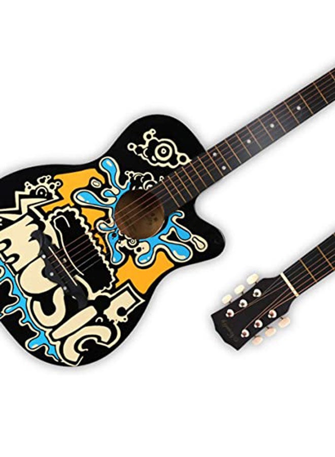 38-Inch 4 String Folk Printed Guitar With Case Vinyl