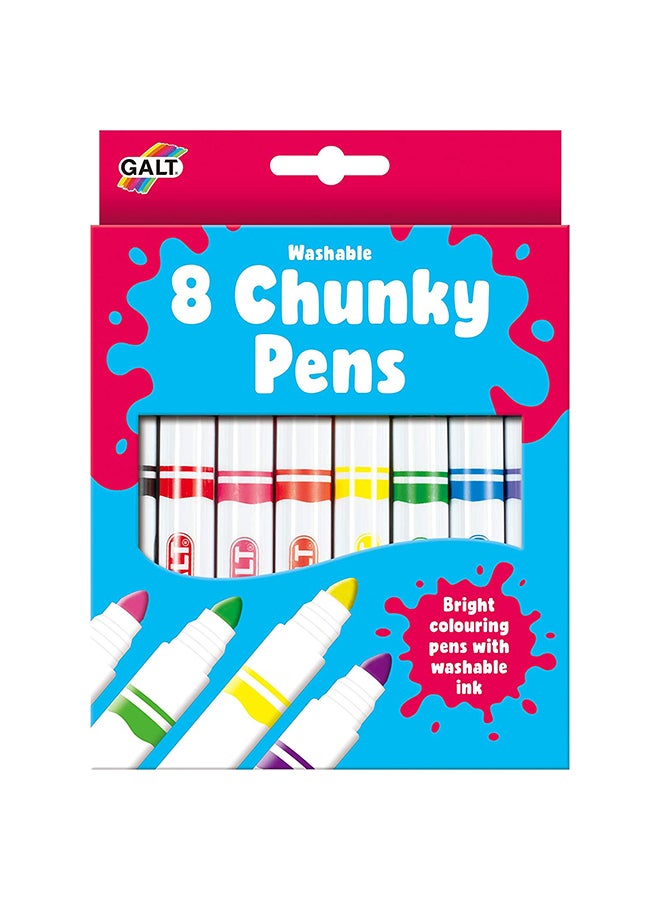 Galt Toys - 8 Chunky Pens - Washable (Arts & Crafts Drawing & Painting Office & School Supplies) 12.6x1.1x17.2cm - Image 1