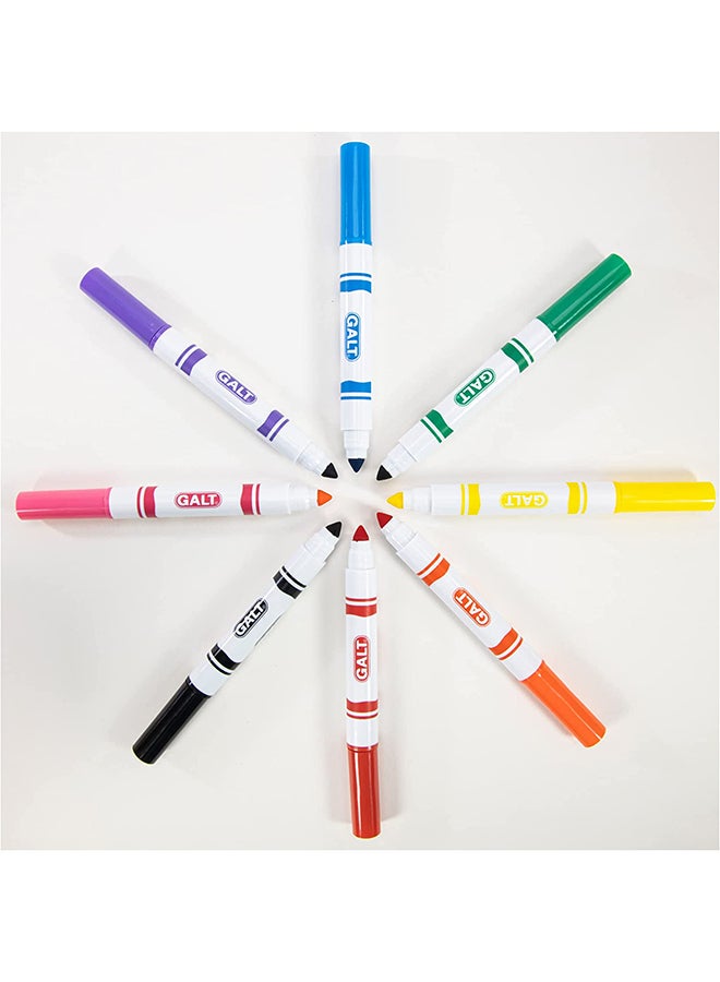 Galt Toys - 8 Chunky Pens - Washable (Arts & Crafts Drawing & Painting Office & School Supplies) 12.6x1.1x17.2cm - Image 1