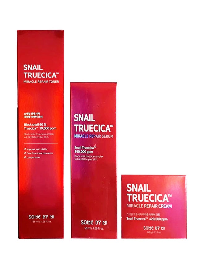 Some by Mi - Snail Truecica Miracle Repair Kit (Toner + Serum + Craem ) Red 185Ml+60Gml - Image 1