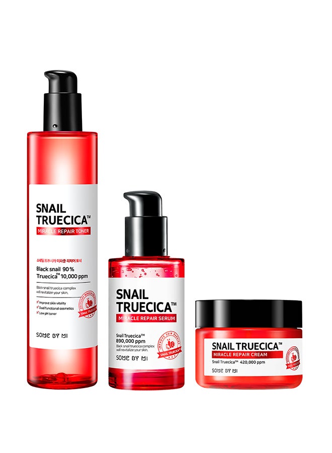 Snail Truecica Miracle Repair Kit (Toner + Serum + Craem ) Red 185Ml+60Gml 