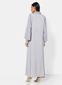 7EVENTY3 Hand Embroidered Jalabiya Cool Grey  - Image 2