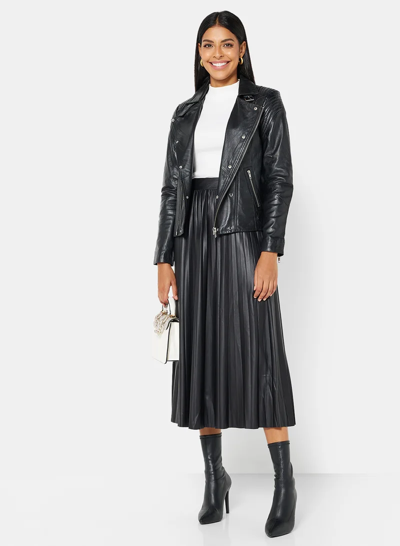 Y.A.S Leather Jacket Black
