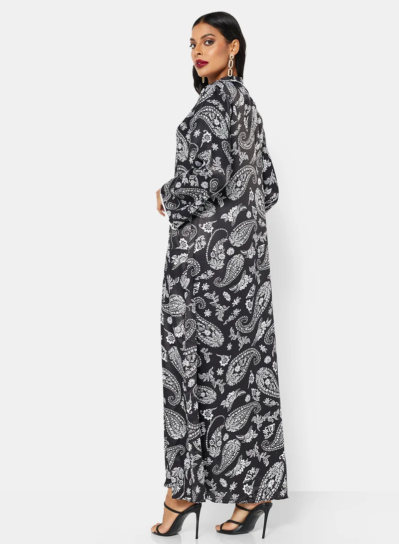 Coco Desert Paisley Print Abaya