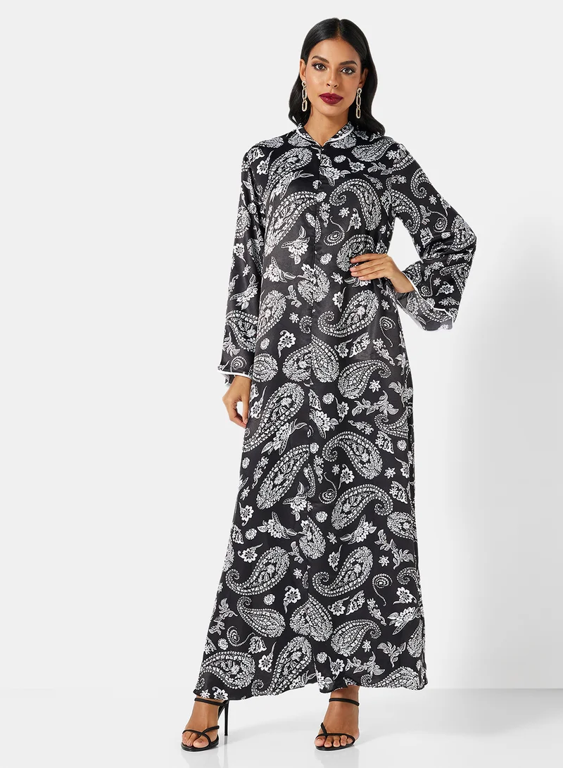 Coco Desert Paisley Print Abaya