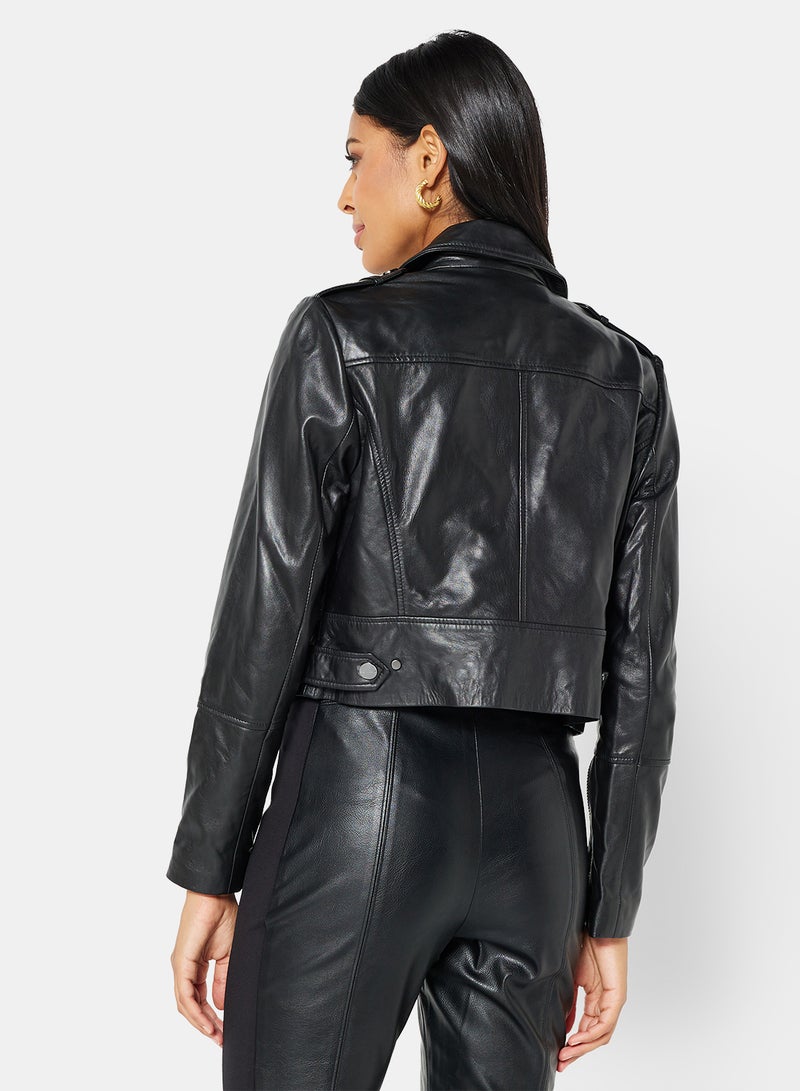 Ted Baker Leather Biker Jacket Black  - Image 2