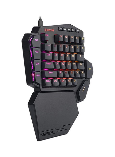 Redragon K585 DITI RGB One-Handed Mechanical Gaming Keyboard - Blue Switches - TypeC - 7 Onboard Macro Keys - Detachable Wrist Rest [42 Keys]