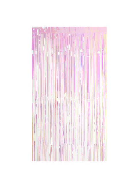 Metallic Foil Fringe Curtain With Double Side Adhesive Tape Pink And Purple Color