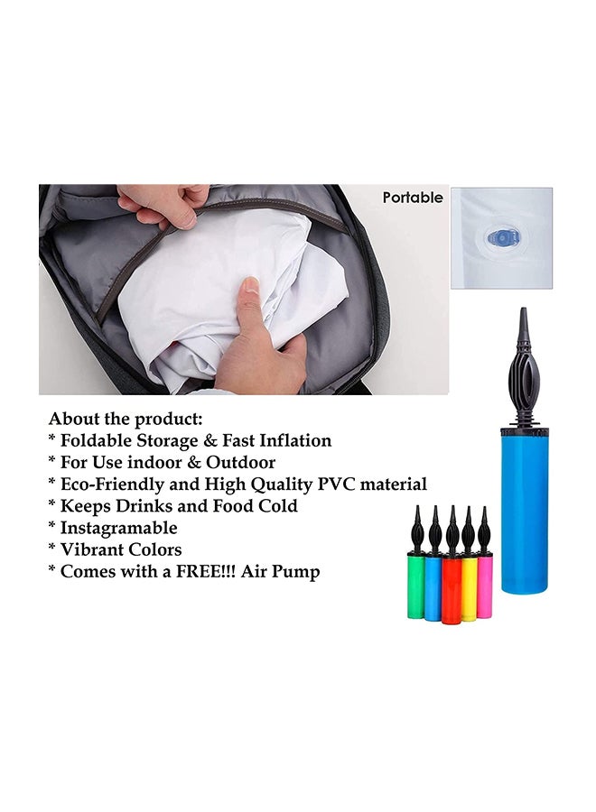 Generic - Inflatable Swimming Pool Portable Multicolour Multi Cups And Plate Holder With Rainbow Design 50x90x50cm - Image 1