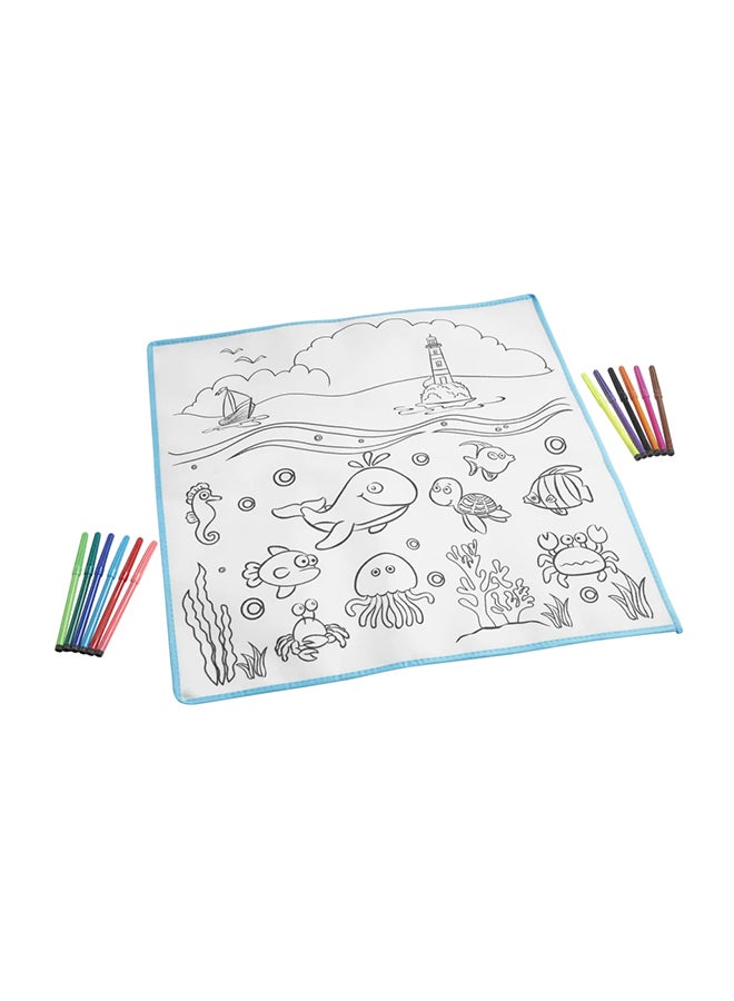 رونج إف إيه بساط فني للتلوين مع 6 أقلام تلوين - Image 3