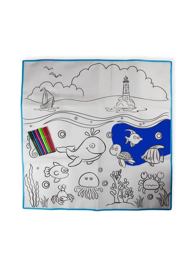 رونج إف إيه بساط فني للتلوين مع 6 أقلام تلوين - Image 5