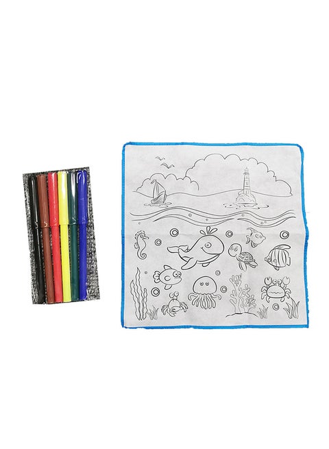 Painting Mat With 6 Colour Pens
