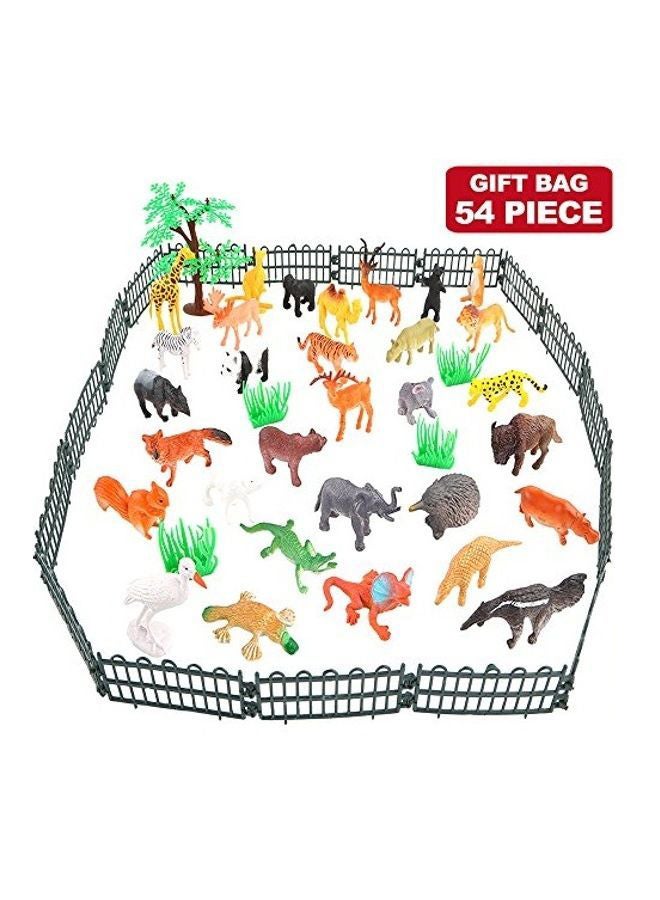 54-Piece Mini Jungle Animals Toys Set 1.9X9.7X4.3inch - v1664456271/N48283671A_4