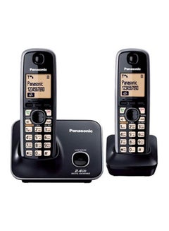 Panasonic 2-Piece Cordless Phone Set With Stand Black/Peach  - Image 3