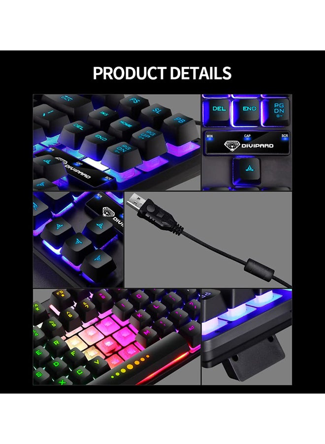 Generic - GK-10 Colourful Backlight USB Wired Keyboard Gaming Keyboard - English - Image 1